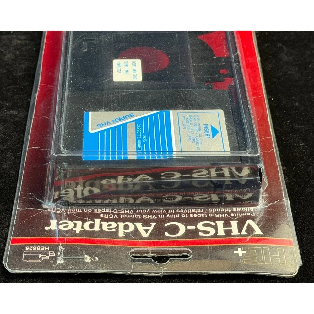 Jasco HE+ VHS-C Adapter Cassette: for VHS VCR Playback HE8625, NEW Sealed